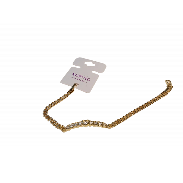 Kalp Detaylı 14 K Kaplama Xuping Jewelry Bileklik 17-19 cm