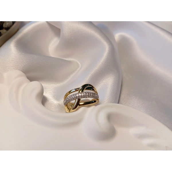 Xuping Jewelry 14K Altın Kaplama Tamtur ve Şekilli Kadın Yüzük - 8 Numara