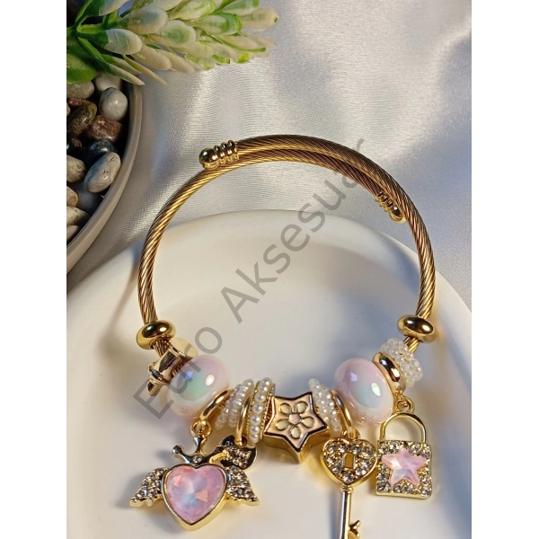 Anahtar Figürlü Charm Bileklik