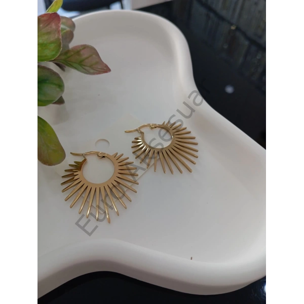 Antik Güneş Model Çelik Küpe