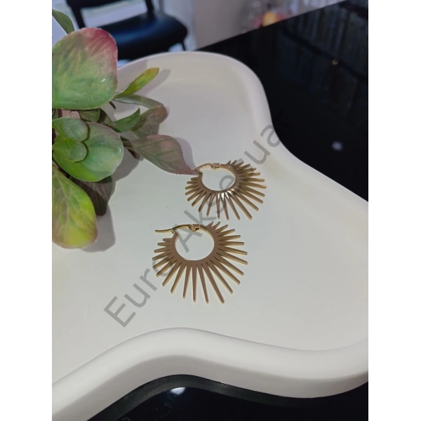 Antik Güneş Model Çelik Küpe