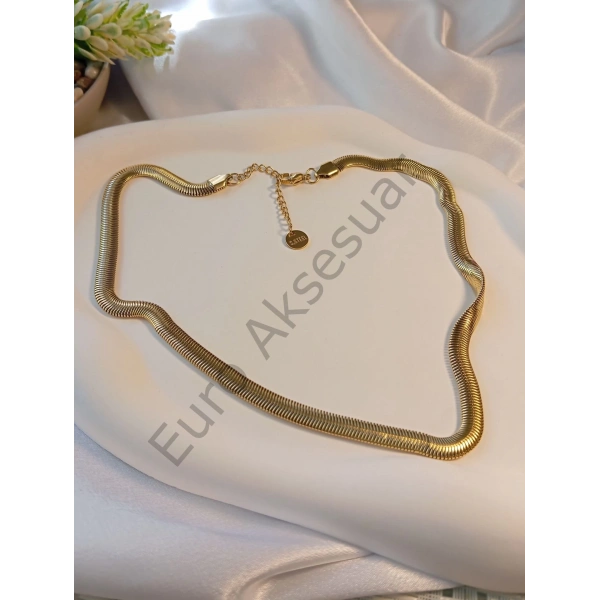 BALIK SIRTI ÇELİK KOLYE GOLD