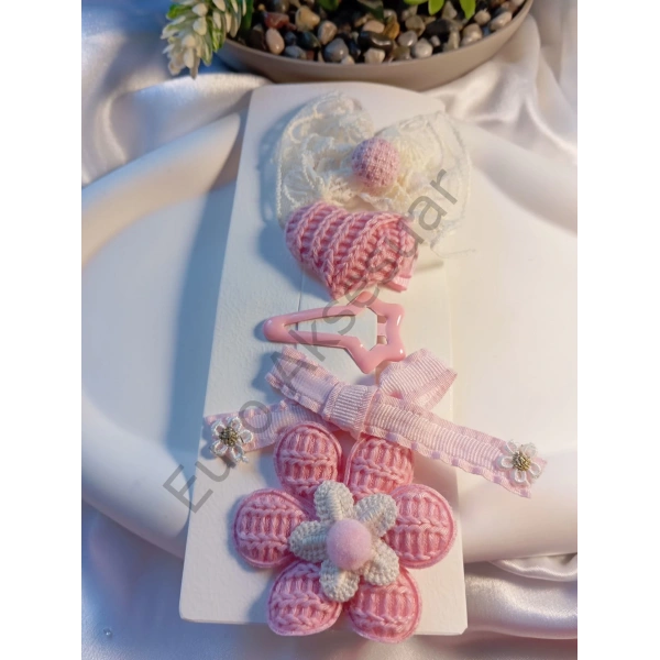 BEBEK ÖRGÜ DETAYLI PENS TOKA SETİ