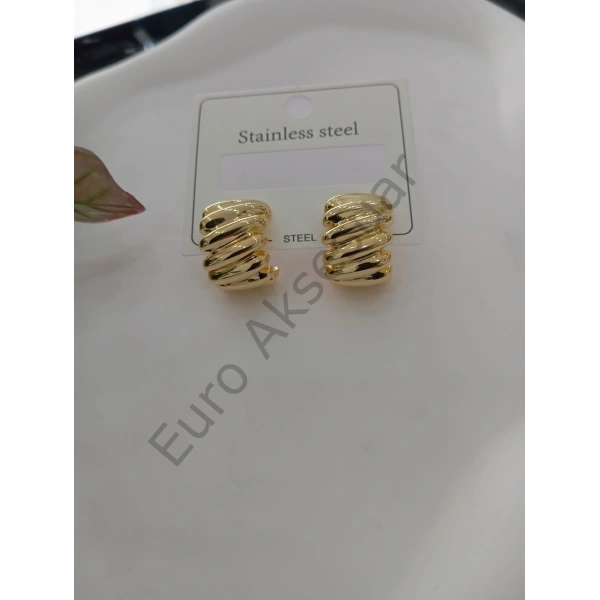 Çelik Balon Tırtıklı Küpe