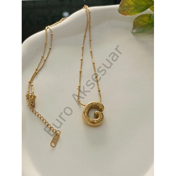 ÇELİK G BALON HARF KOLYE 60 CM