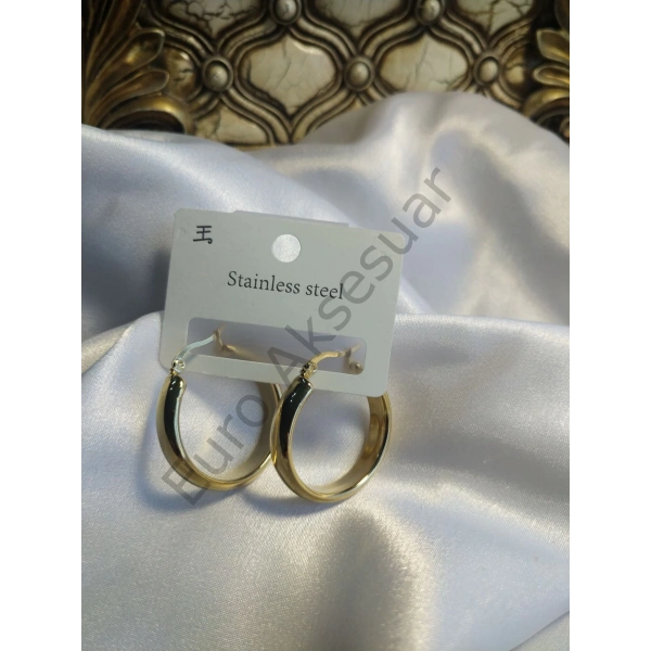 Çelik Gold Halka Küpe