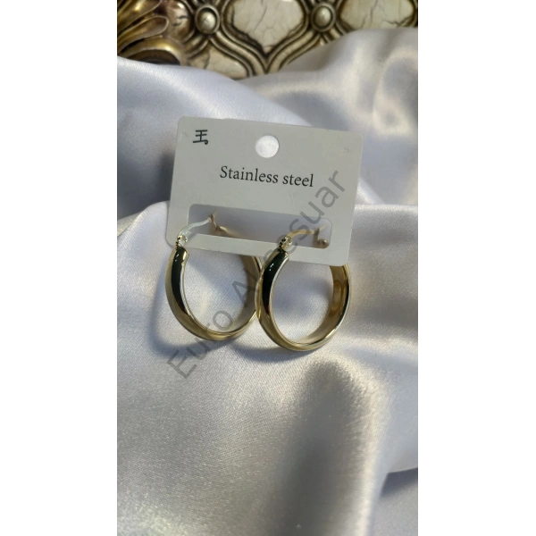 Çelik Gold Halka Küpe