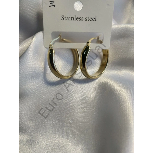 Çelik Gold Halka Küpe