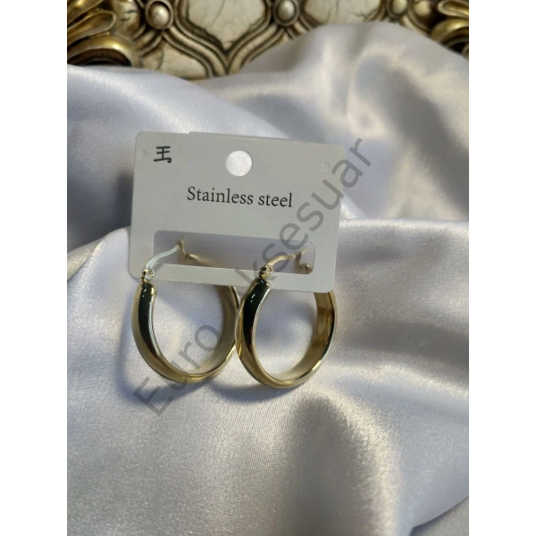 Çelik Gold Halka Küpe