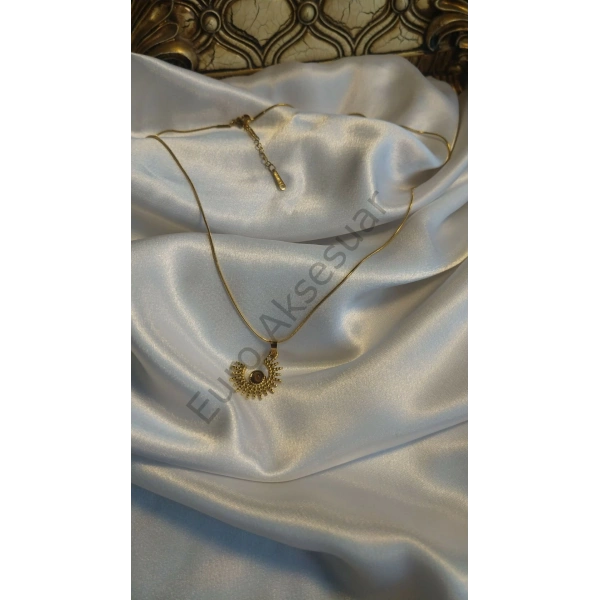 Çelik Güneş Kolye