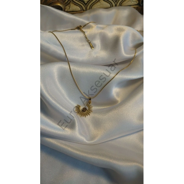 Çelik Güneş Kolye