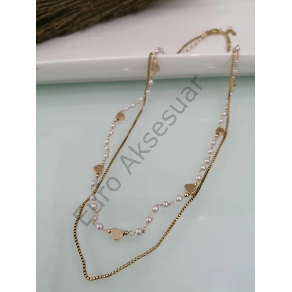 Çelik İnci Detaylı Kolye