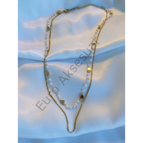 Çelik İnci Detaylı Kolye