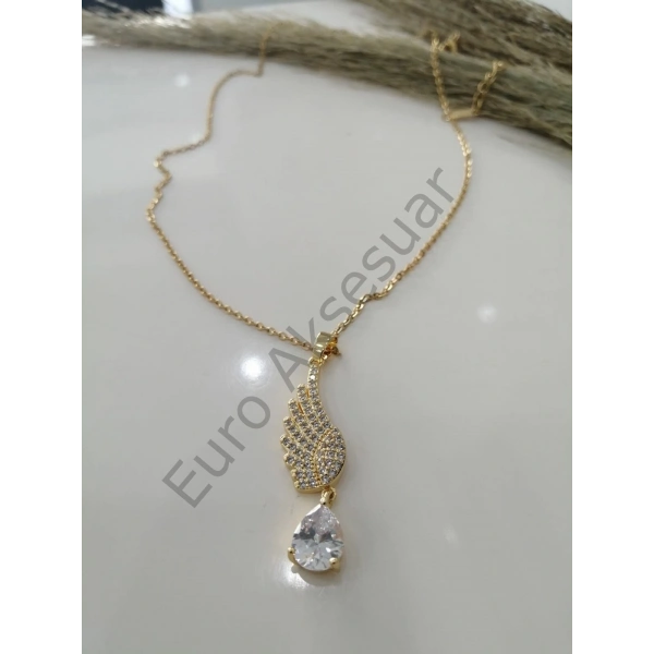 Çelik Kanat Detaylı Kolye