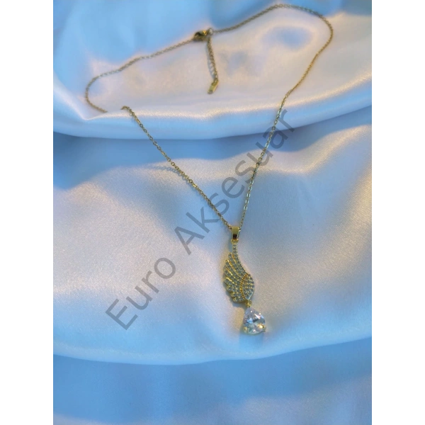 Çelik Kanat Detaylı Kolye