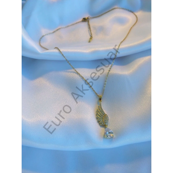 Çelik Kanat Detaylı Kolye