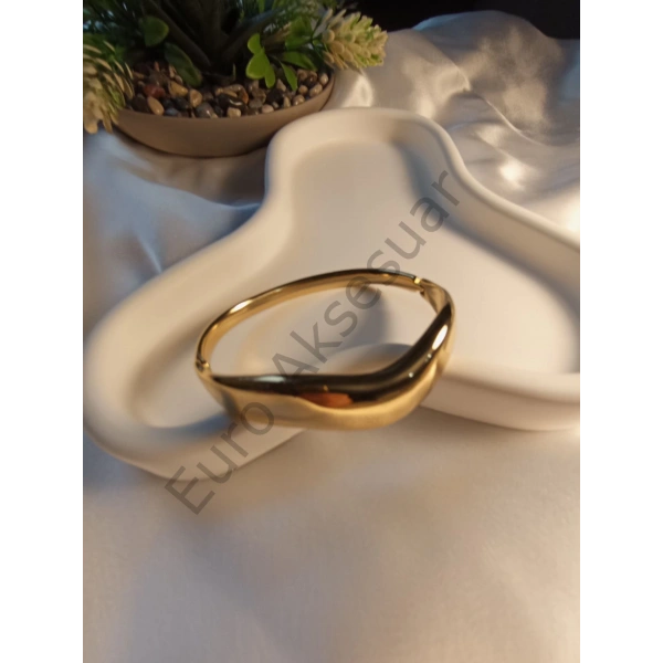 Çelik Gold Kelepçe Bileklik ..