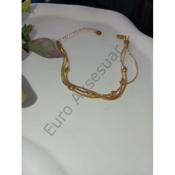 Çelik Üç Zincirli Arpa Bileklik