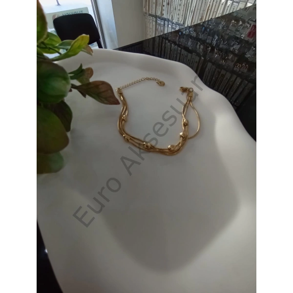 Çelik Üç Zincirli Arpa Bileklik