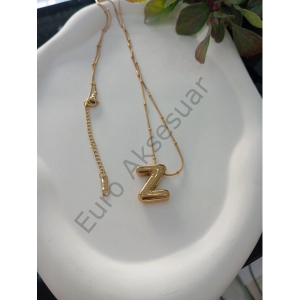 ÇELİK Z BALON HARF KOLYE 60 CM