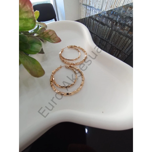 Çift Halka Detaylı Vip Küpe