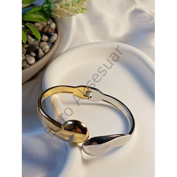 Çift Renk Çelik Kelepçe Bileklik