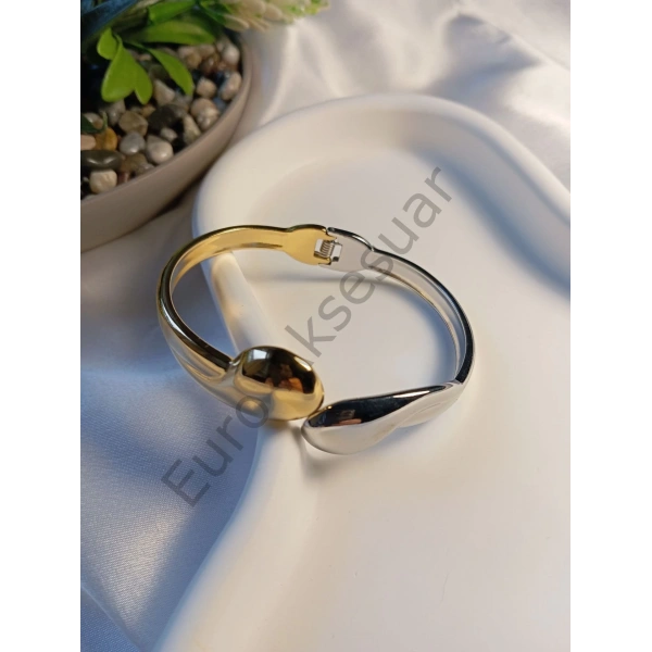 Çift Renk Çelik Kelepçe Bileklik