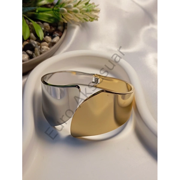 Çift Renk Çelik Kelepçe Bileklik