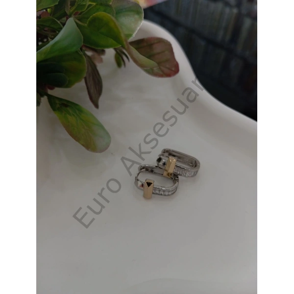 Çift Renkli Çelik Küpe