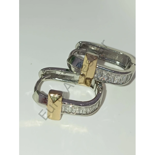 Çift Renkli Çelik Küpe