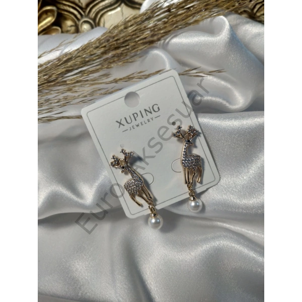 Geyik Figürlü VIP Küpe