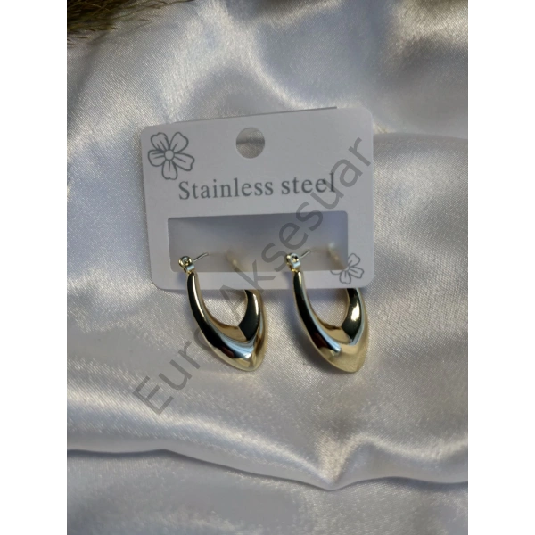 Gold Badem Figürlü Çelik Küpe