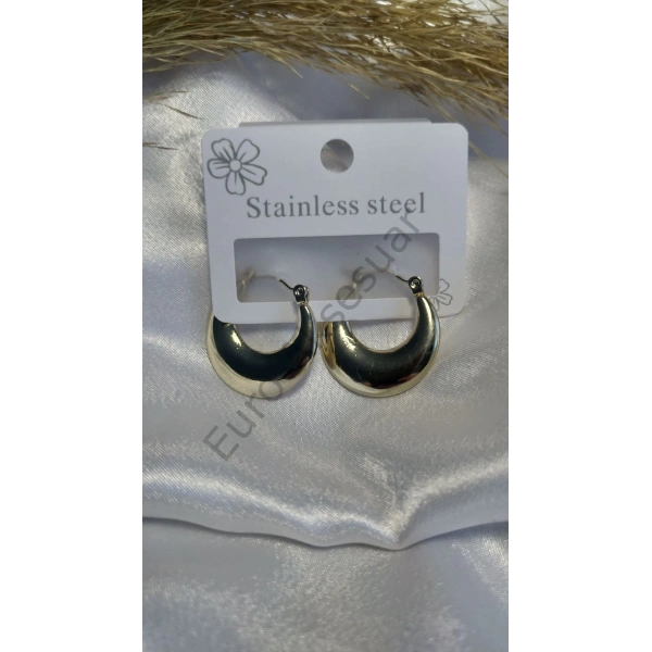 Gold Çelik Hilal Küpe