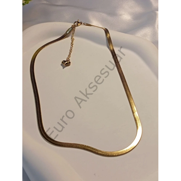 Çelik Gold Renk İtalyan Zincir Kolye