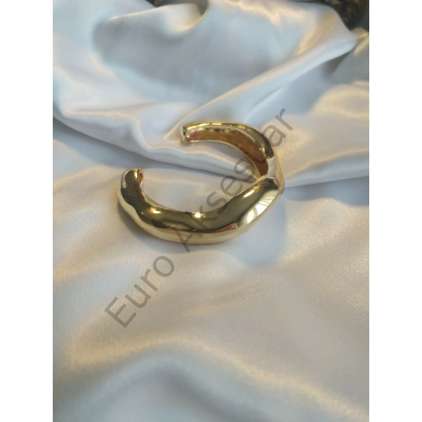 Gold Renk Vip Kıvrımlı Kelepçe Bileklik