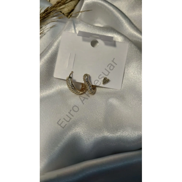 Gold Üçlü VIP Küpe