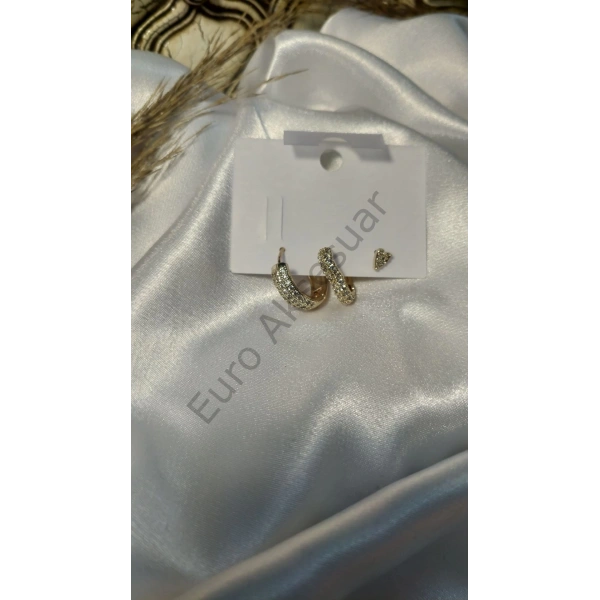 Gold Üçlü VIP Küpe