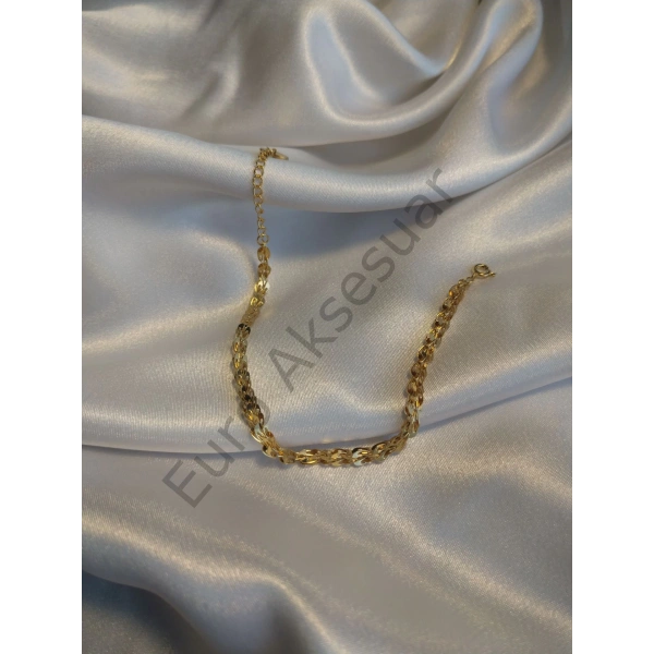 Gold Zincir Detaylı Çelik Bileklik