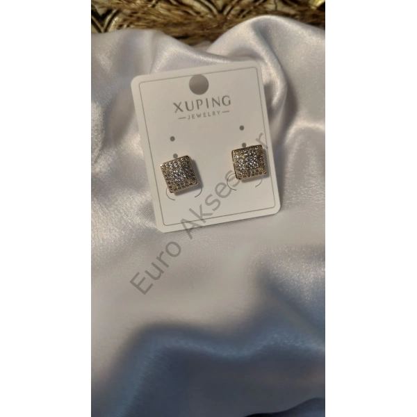 Gömme Taş Detaylı VIP Küpe