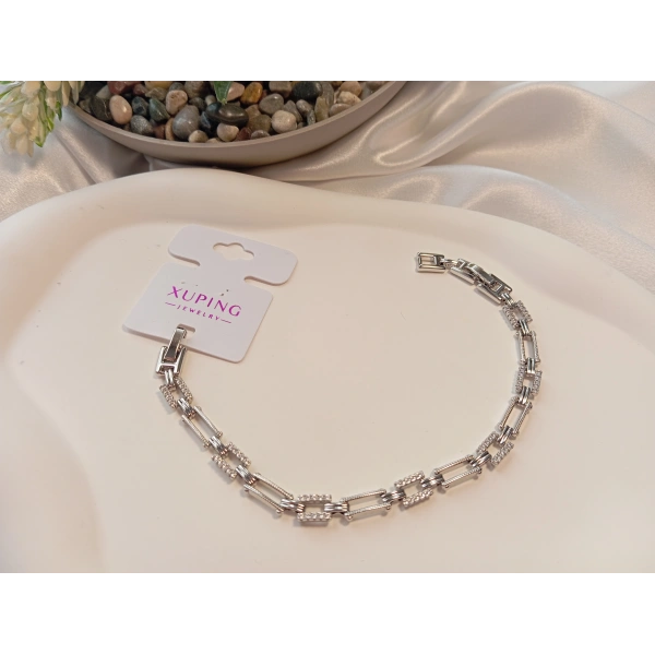 Gümüş Renk Dikdörtgen Zirkon Taşlı Vip Xuping Jewelry Bileklik