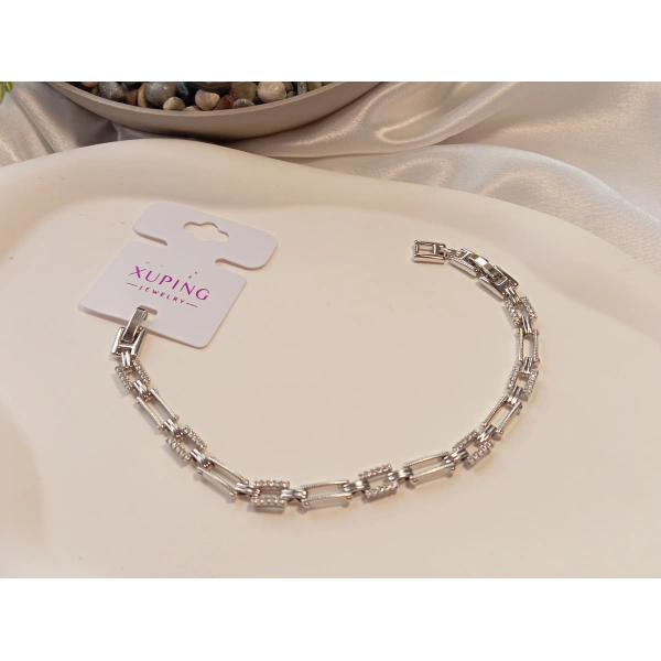 Gümüş Renk Dikdörtgen Zirkon Taşlı Vip Xuping Jewelry Bileklik