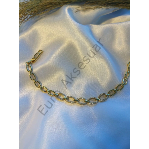 Halka Detaylı Vip Bileklik Gold