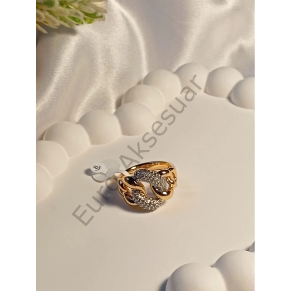 Halka Detaylı Zirkon Taşlı Vip Yüzük
