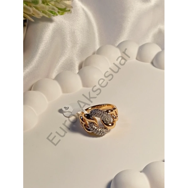 Halka Detaylı Zirkon Taşlı Vip Yüzük