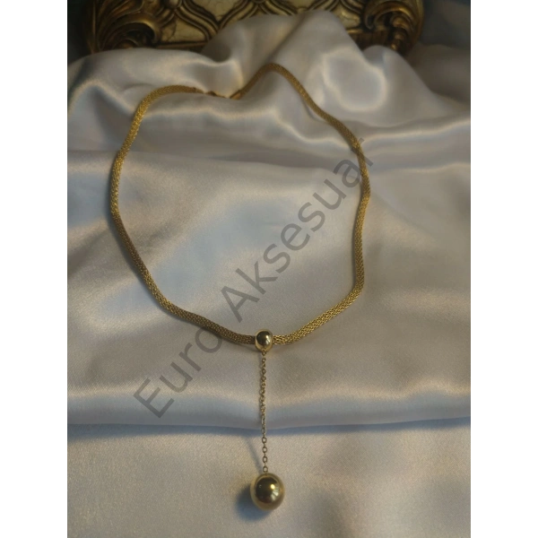 Hasır Zincirli Topçuk Kolye