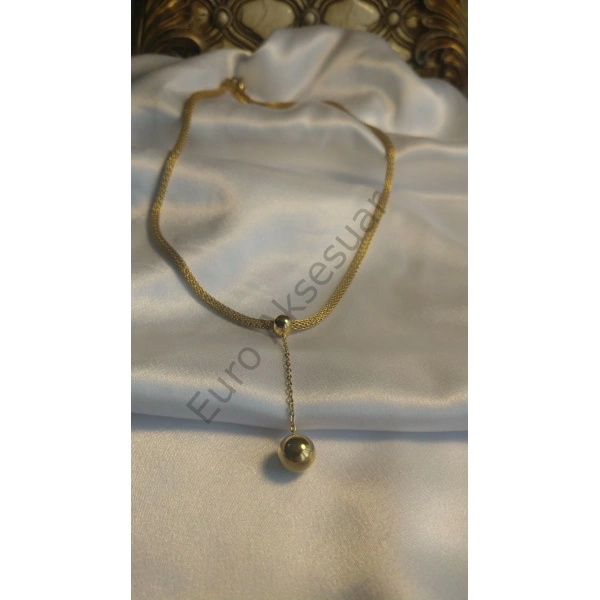 Hasır Zincirli Topçuk Kolye