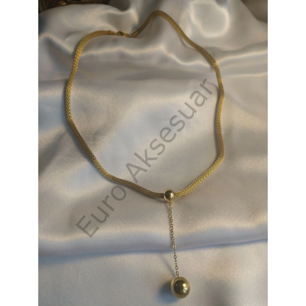 Hasır Zincirli Topçuk Kolye