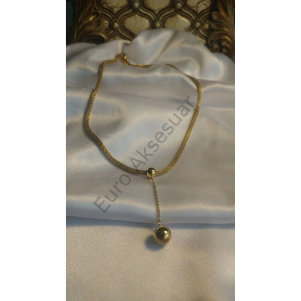 Hasır Zincirli Topçuk Kolye