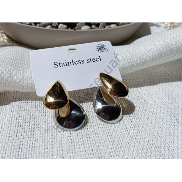 İki Renkli Çelik Küpe.