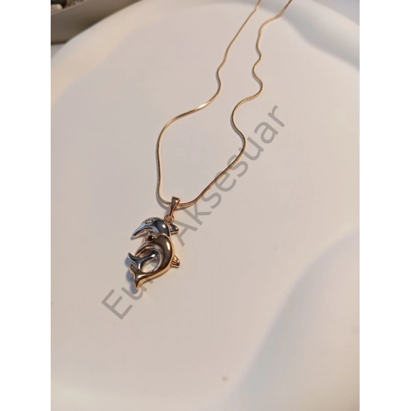 İkili Yunus Balığı Detaylı Xuping Kolye